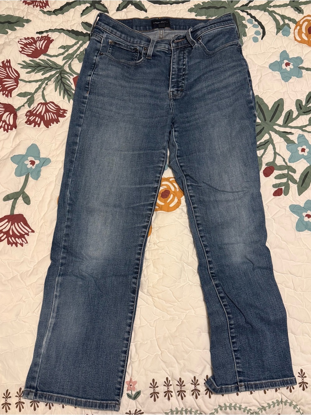 Lucky brand straight blue jeans size 10
